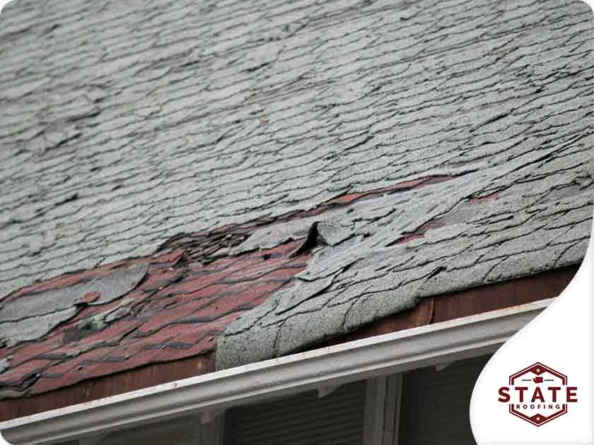 Cracked roofing shingles